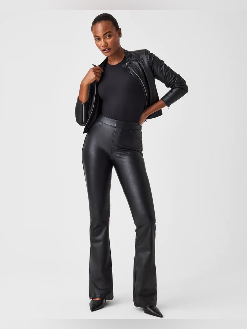 Spanx Leather-Like Flare Pant Size Medium